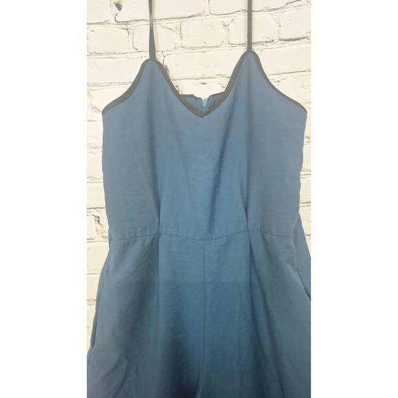 Tutufeel Teal Blue Wide Leg Jumpsuit Womens Medium Sleeveless V-Neck - Picture 3 of 6